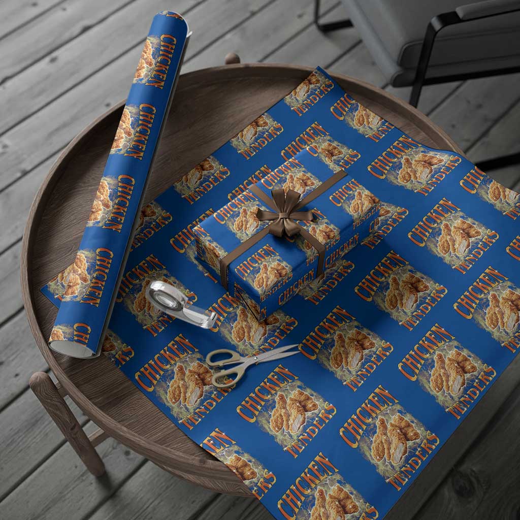 Funny Chicken Tenders Wrapping Paper Roll Funny Foodie Vintage 90s Bootleg Rap TS10 Blue Print Your Wear