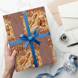 Funny Chicken Tenders Wrapping Paper Roll Funny Foodie Vintage 90s Bootleg Rap TS10 Mocha Print Your Wear