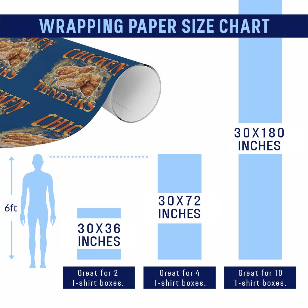 Funny Chicken Tenders Wrapping Paper Roll Funny Foodie Vintage 90s Bootleg Rap TS10 Print Your Wear