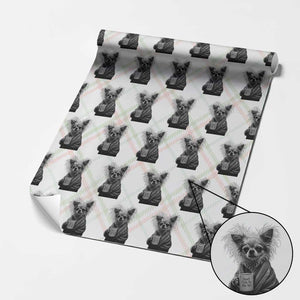 Funny Chihuahua Coffee Lover Wrapping Paper Roll Do Not Talk To Me Yet TS12 Christmas Plaid Print Your Wear