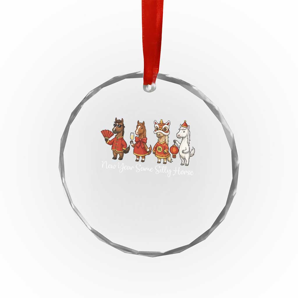 Funny Chinese New Year 2026 Crystal Glass Ornament New Year Same Silly Horse TS11 Print Your Wear