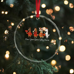 Funny Chinese New Year 2026 Crystal Glass Ornament New Year Same Silly Horse TS11 Print Your Wear