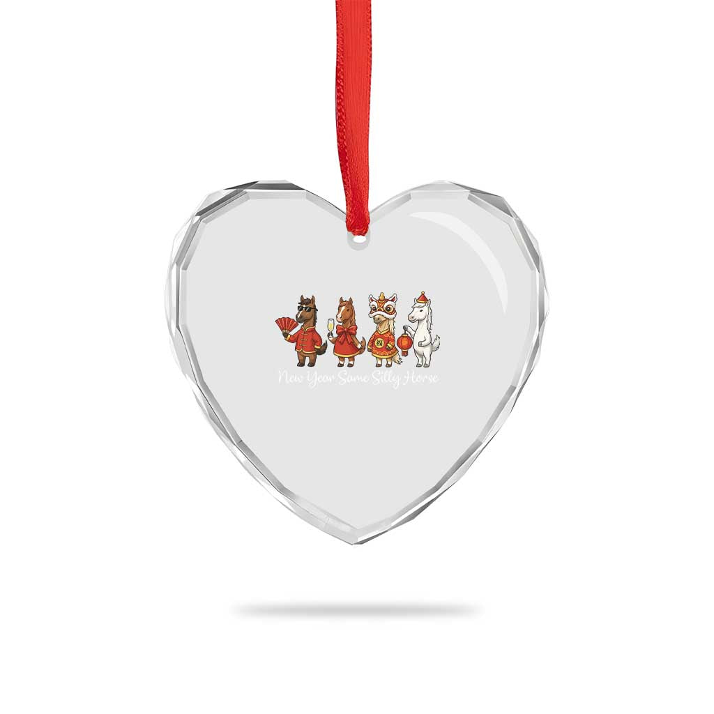 Funny Chinese New Year 2026 Heart Crystal Glass Ornament New Year Same Silly Horse TS11 Print Your Wear