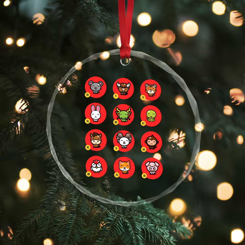 Funny Chinese New Year Zodiac Animals Crystal Glass Ornament TS11 Print Your Wear