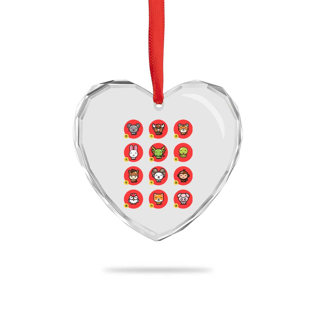 Funny Chinese New Year Zodiac Animals Heart Crystal Glass Ornament TS11 Print Your Wear
