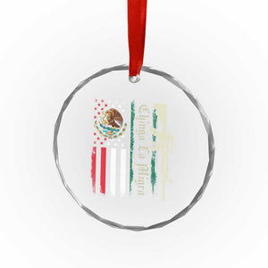 Funny Chinga La Migra Crystal Glass Ornament Gun Vintage Mexican Flag - Print Your Wear