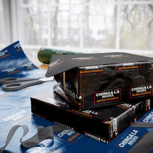 Funny Chinga La Migra No Mas Naranja Wrapping Paper Roll Star Stripes - Print Your Wear