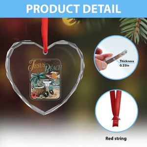 Funny Christian Beach Gift Heart Crystal Glass Ornament All I Need Is Jesus And The Beach TS12 Print Your Wear