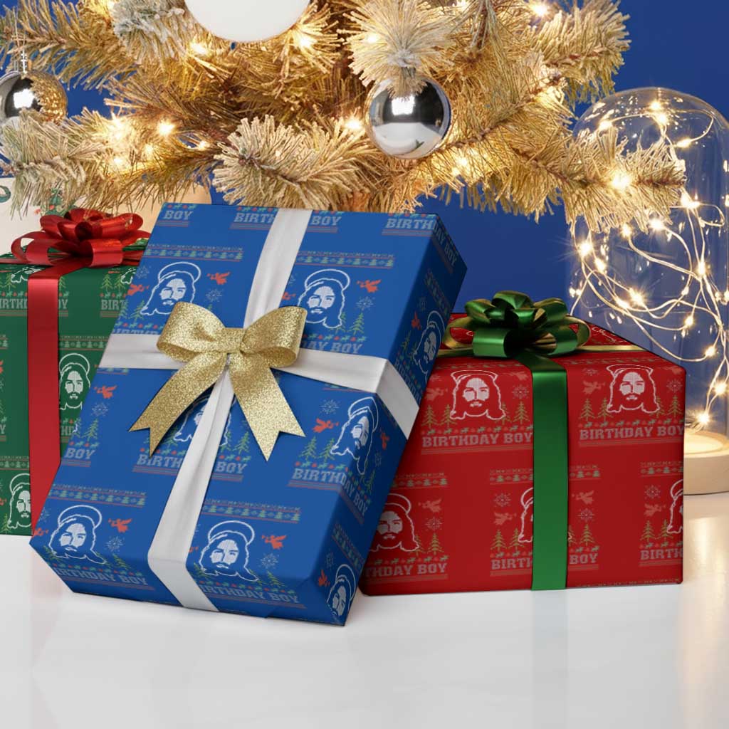 Funny Christian Christmas Wrapping Paper Roll Birthday Boy Jesus God Xmas Tree Angels TS11 Print Your Wear