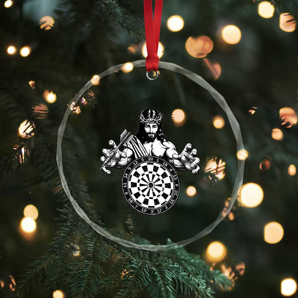 Funny Christian Dartist Gift Crystal Glass Ornament Jesus Bullseye Shooter TS12 Print Your Wear