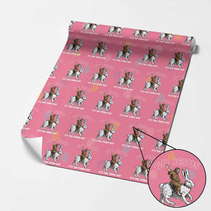 Funny Christian Easter Wrapping Paper Roll Go Jesus It Is The Third Day Religious Bunny TS11 Pink Print Your Wear