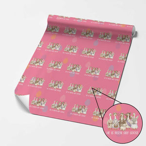 Funny Christian Easter He Is Risen Silly Goose Wrapping Paper Roll Cute Faith-Based Geese Parody Gift with Jesus TS02 Pink Print Your Wear