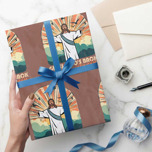 Funny Christian Easter Wrapping Paper Roll Guess Whos Back Jesus Religious TS10 Mocha Print Your Wear