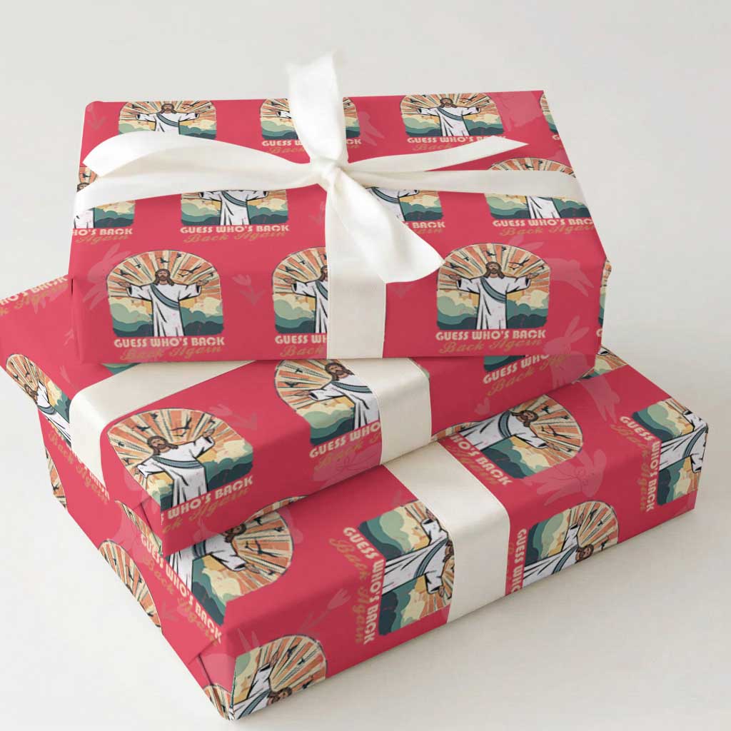 Funny Christian Easter Wrapping Paper Roll Guess Whos Back Jesus Religious TS10 Red Print Your Wear