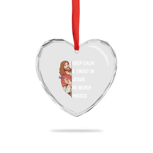 Funny Christian Faith Darts Player Gift Heart Crystal Glass Ornament Keep Calm And Trust In Jesus He Never Misses TS12 Print Your Wear