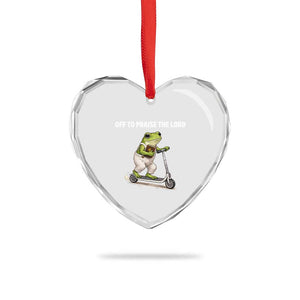 Funny Christian Frog Heart Crystal Glass Ornament Off To Praise The Lord TS10 Print Your Wear