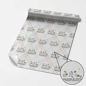 Funny Christian Goose Christmas Wrapping Paper Roll Walking By Faith Tripping Constantly TS14 Christmas Plaid Print Your Wear