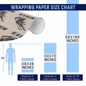 Funny Christian Ice Hockey Lover Gift Wrapping Paper Roll He Is Rizzin TS12 Print Your Wear