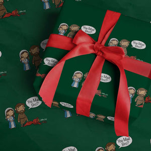 Funny Christian Wrapping Paper Roll You Mad Bro Matthew 2:16 TS14 Green Print Your Wear