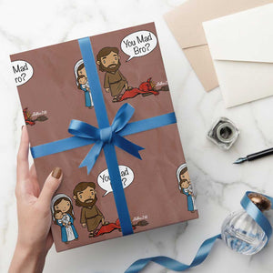 Funny Christian Wrapping Paper Roll You Mad Bro Matthew 2:16 TS14 Mocha Print Your Wear