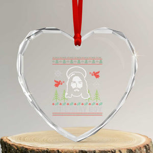 Funny Christian Xmas Heart Crystal Glass Ornament Birthday Boy Jesus God Xmas Tree Angels TS11 Transparent Glass 3'' Heart Print Your Wear