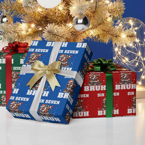 Funny Christmas 67 Six Seven Bruh Wrapping Paper Roll Dabbing Santa TS11 Print Your Wear