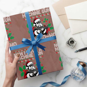 Funny Christmas 80's Die Movie Wrapping Paper Roll Now I Have A Machine Gun Ho Ho Ho Gun Lover TS11 Mocha Print Your Wear