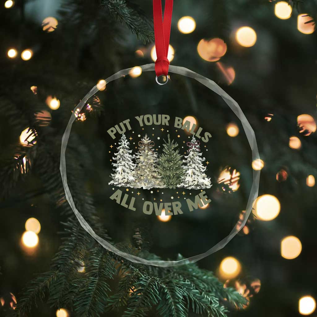 Funny Christmas Adult Humor Crystal Glass Ornament Put Your Balls All Over Me Xmas Dirty Joke TS11 Print Your Wear
