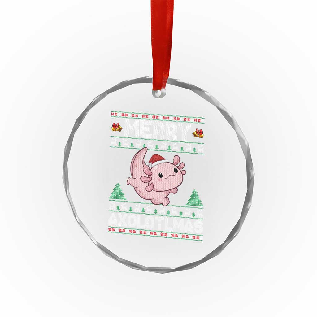 Funny Christmas Axolotl Crystal Glass Ornament Merry Axolotlmas Xmas Salamander TS11 Print Your Wear