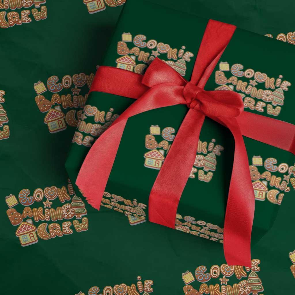 Funny Christmas Baking Wrapping Paper Roll Cookie Baking Crew Family Matching TS11 Green Print Your Wear