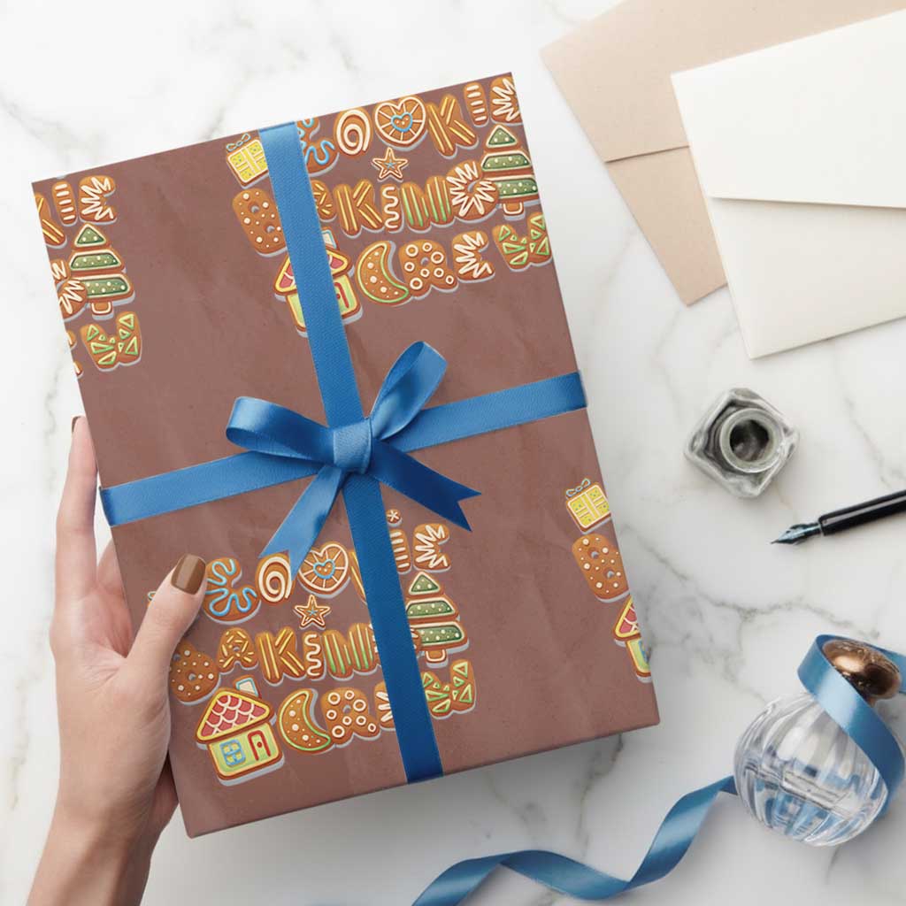 Funny Christmas Baking Wrapping Paper Roll Cookie Baking Crew Family Matching TS11 Mocha Print Your Wear