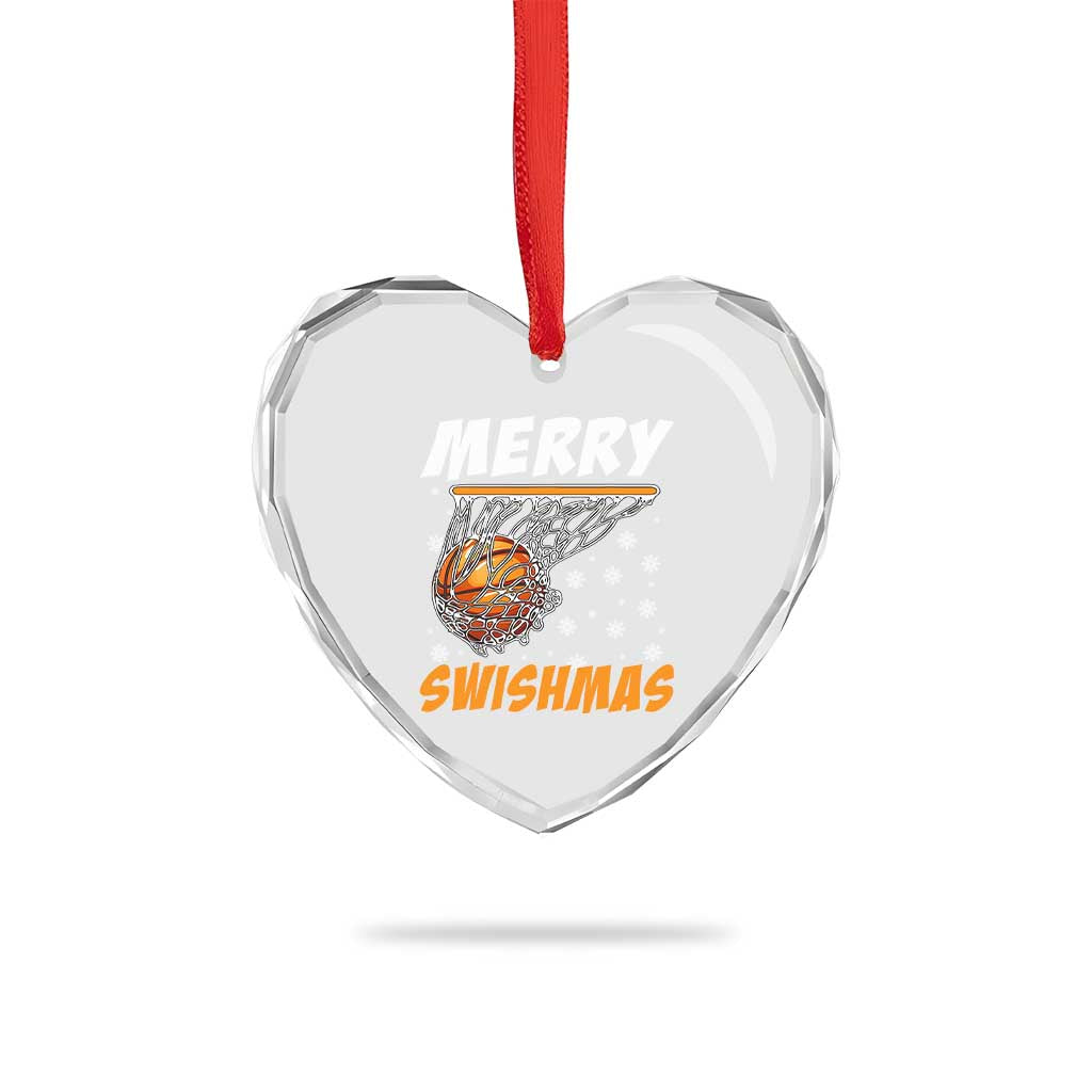 Funny Christmas Basketball Heart Crystal Glass Ornament Merry Swishmas Xmas Swish Technique TS11 Print Your Wear