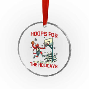 Funny Christmas Basketball Jersey Devil Crystal Glass Ornament Hoops For The Holidays TS12 Print Your Wear