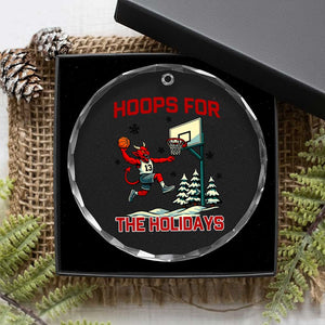 Funny Christmas Basketball Jersey Devil Crystal Glass Ornament Hoops For The Holidays TS12 Print Your Wear