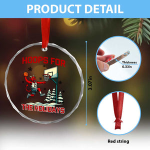Funny Christmas Basketball Jersey Devil Crystal Glass Ornament Hoops For The Holidays TS12 Print Your Wear