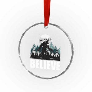 Funny Christmas Bigfoot Crystal Glass Ornament Believe Santa Sasquatch Snow TS11 Print Your Wear