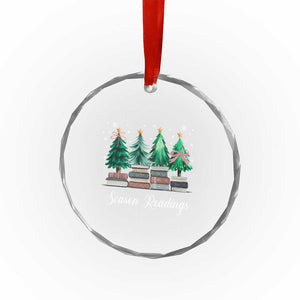 Funny Christmas Book Crystal Glass Ornament Season Readings Xmas Tree Bookworm Teacher Librarian TS11 Print Your Wear