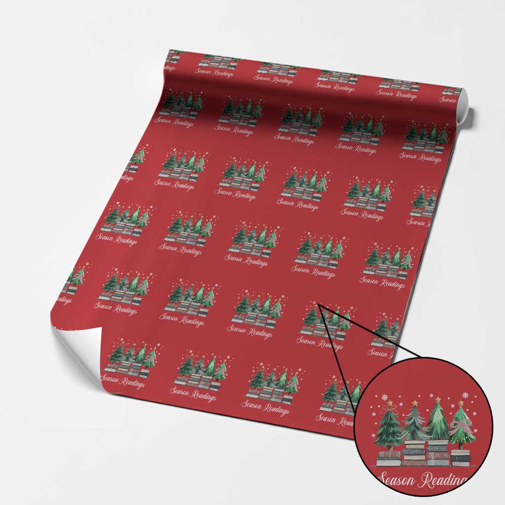 Funny Christmas Book Wrapping Paper Roll Season Readings Xmas Tree Bookworm Teacher Librarian TS11 Red Print Your Wear