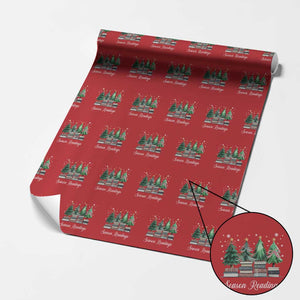 Funny Christmas Book Wrapping Paper Roll Season Readings Xmas Tree Bookworm Teacher Librarian TS11 Red Print Your Wear