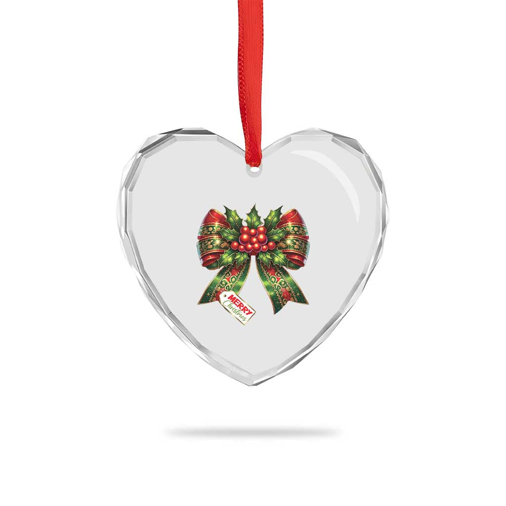 Funny Christmas Bow Present Costume Heart Crystal Glass Ornament TS09 Print Your Wear