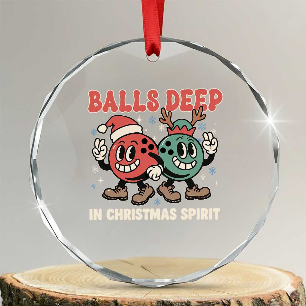 Funny Christmas Bowling Crystal Glass Ornament Balls Deep In Christmas Spirit TS11 Transparent Glass 3'' Circle Print Your Wear