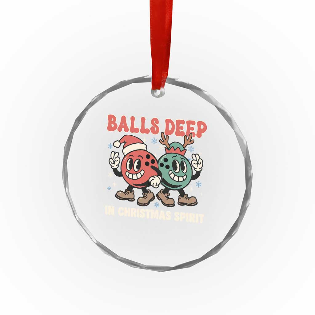 Funny Christmas Bowling Crystal Glass Ornament Balls Deep In Christmas Spirit TS11 Print Your Wear