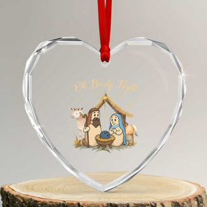 Funny Christmas Bowling Heart Crystal Glass Ornament Oh Bowly Night Nativity Scene Bowling Pins TS11 Transparent Glass 3'' Heart Print Your Wear