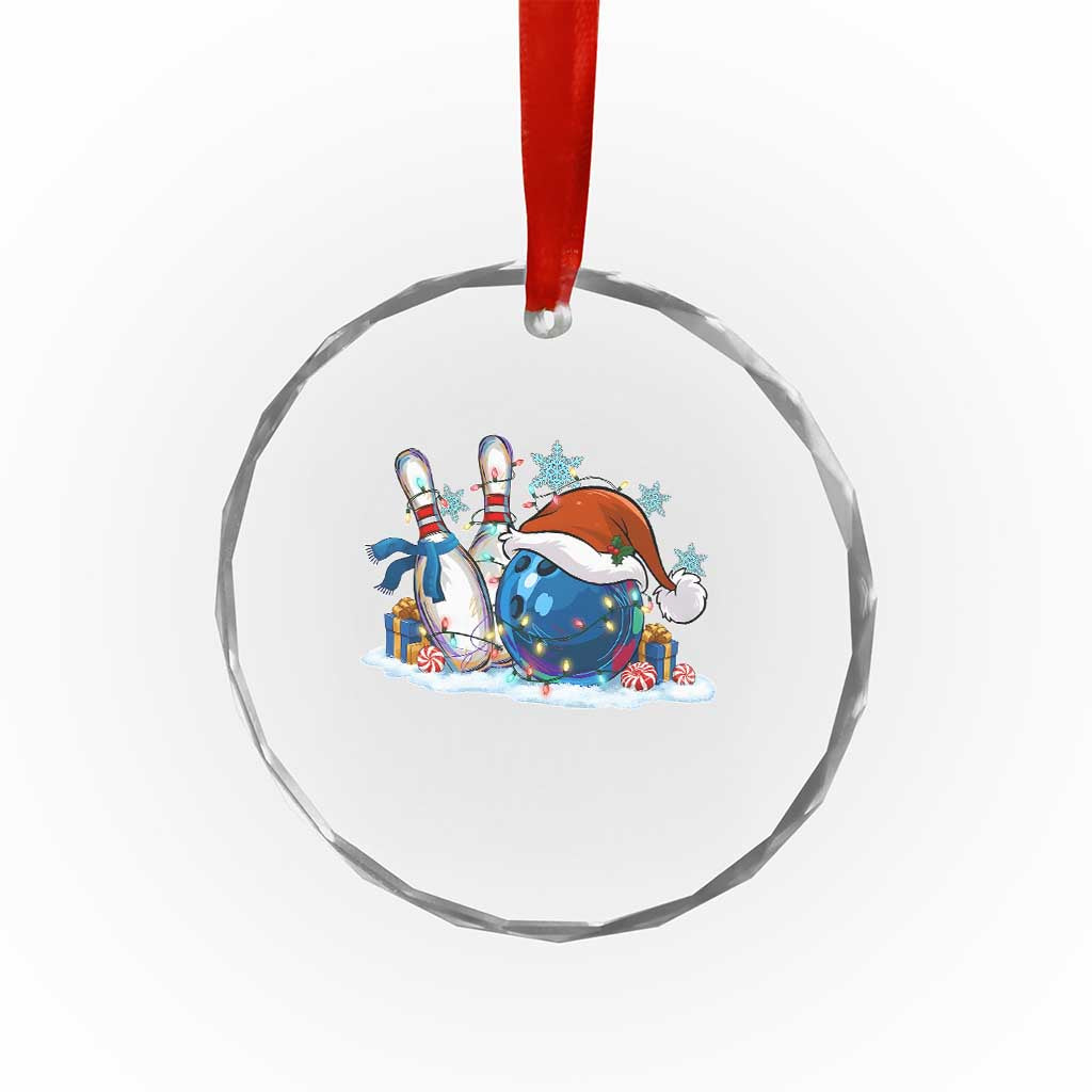 Funny Christmas Bowling Santa Hat Xmas Bowler Crystal Glass Ornament TS11 Print Your Wear