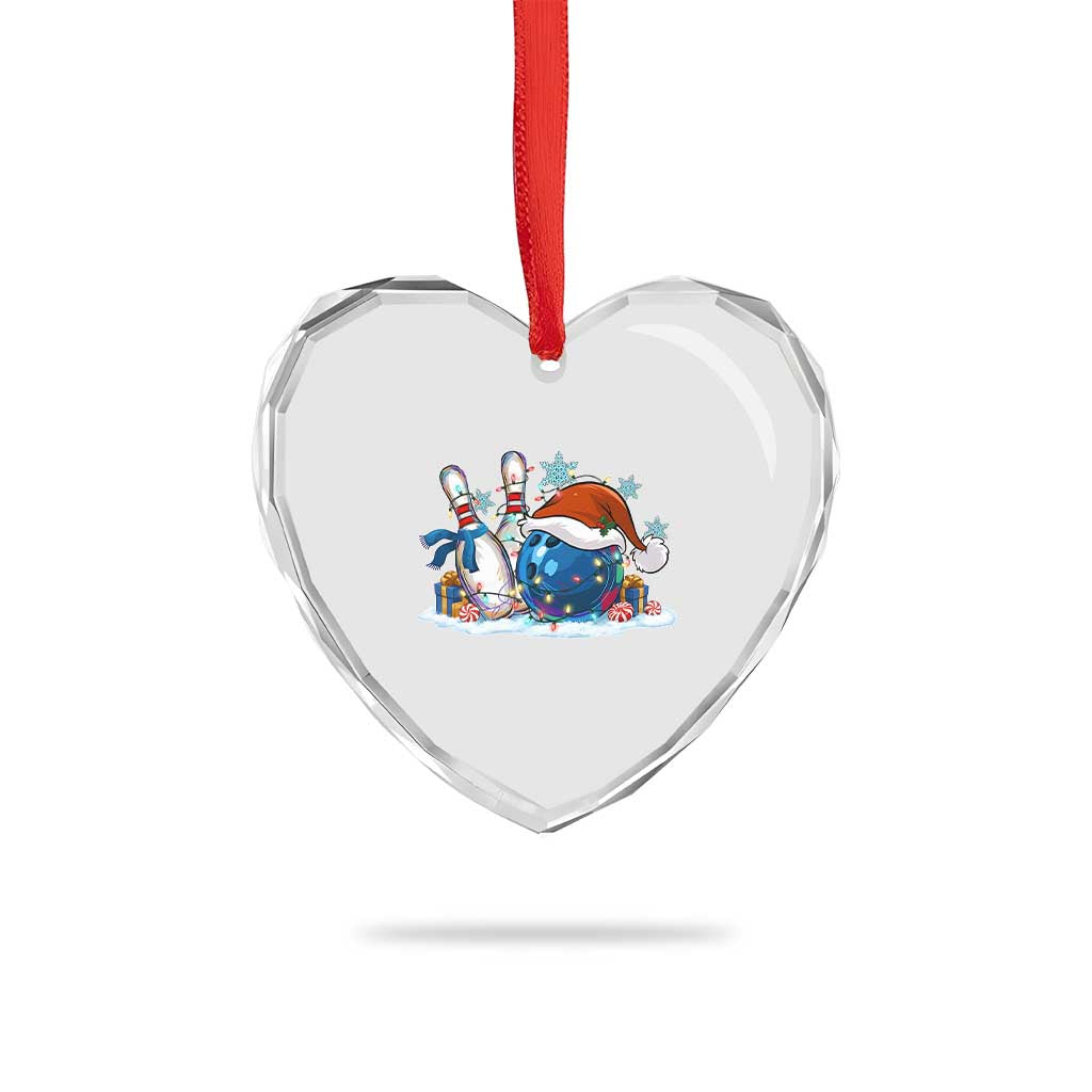 Funny Christmas Bowling Santa Hat Xmas Bowler Heart Crystal Glass Ornament TS11 Print Your Wear