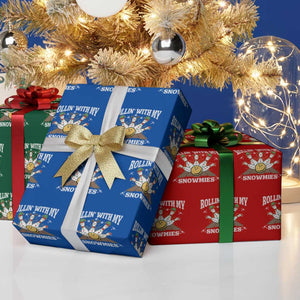 Funny Christmas Bowling Wrapping Paper Roll Rollin With My Snowmies Bowling Pins TS11 Print Your Wear
