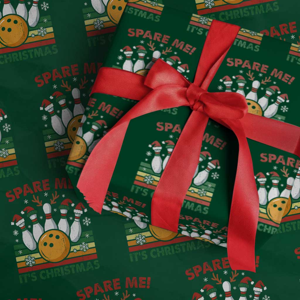 Funny Christmas Bowling Wrapping Paper Roll Spare Me Its Xmas Festive Holiday TS11 Green Print Your Wear