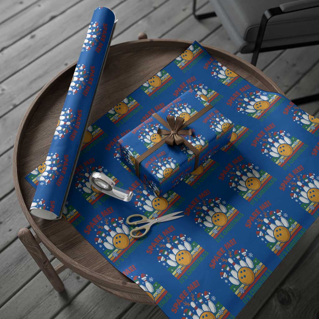 Funny Christmas Bowling Wrapping Paper Roll Spare Me Its Xmas Festive Holiday TS11 Blue Print Your Wear