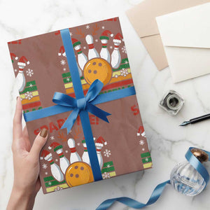 Funny Christmas Bowling Wrapping Paper Roll Spare Me Its Xmas Festive Holiday TS11 Mocha Print Your Wear