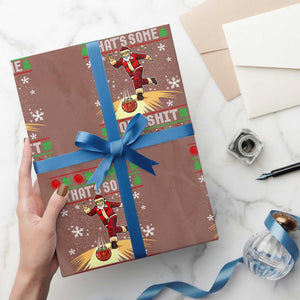 Funny Christmas Bowling Wrapping Paper Roll Thats Some Bowlshit Xmas Bowler Santa TS11 Mocha Print Your Wear